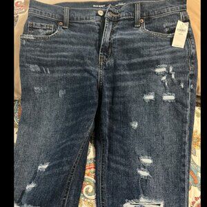 Old Navy mid rise boyfriend jeans distressed 6P NWT